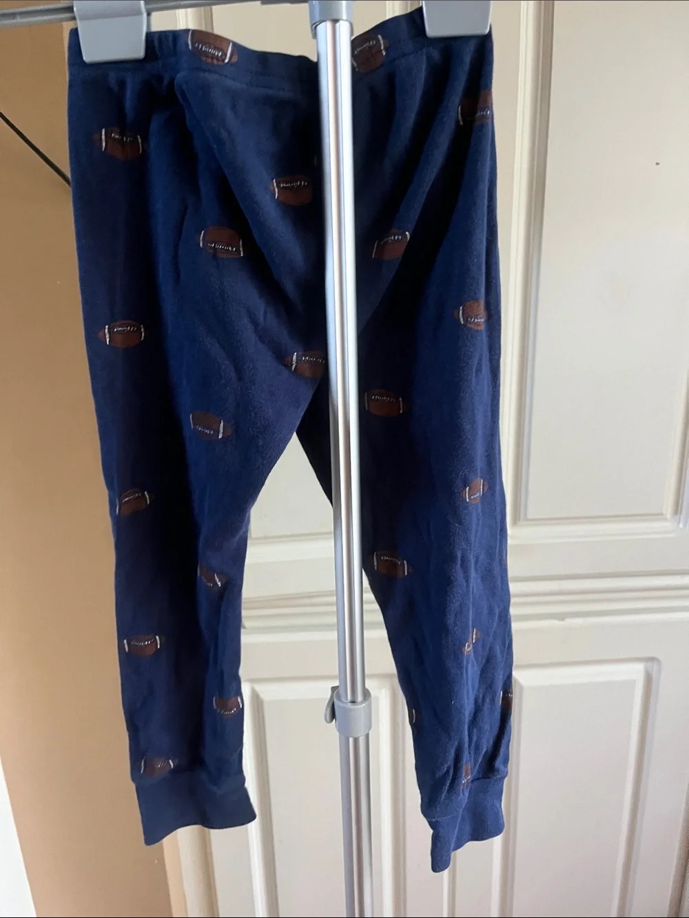 Carter's Navy Pajama Pants with Brown Football Print